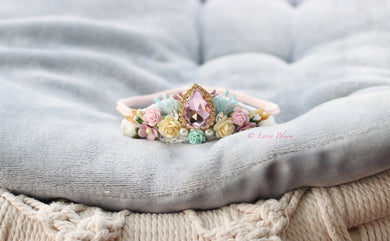 Dreamy Pastel Tiara hairband/matchy clip