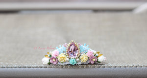 Dreamy Pastel Tiara hairband/matchy clip